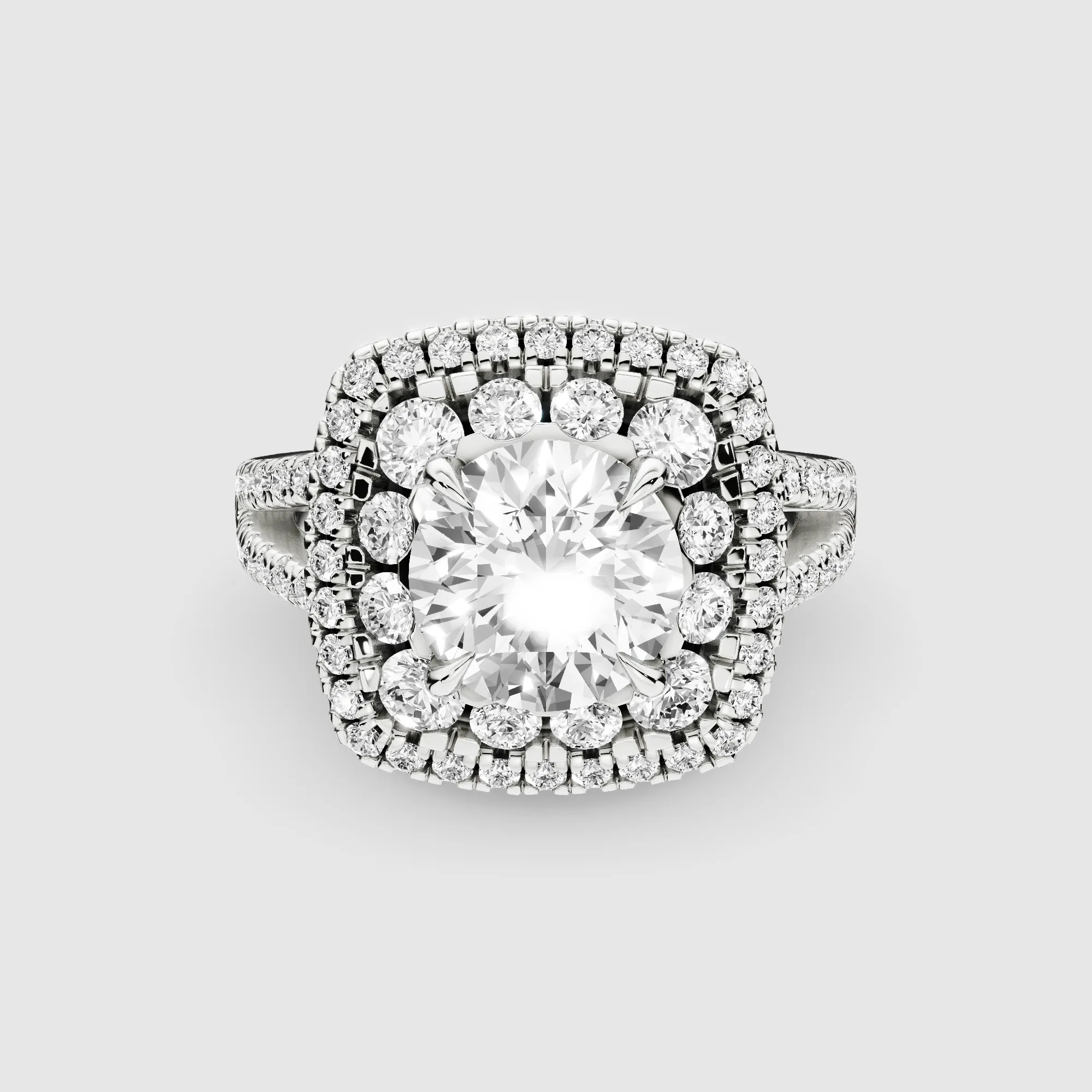 Majestic Halo Lab Grown Solitaire Diamond Ring-Round