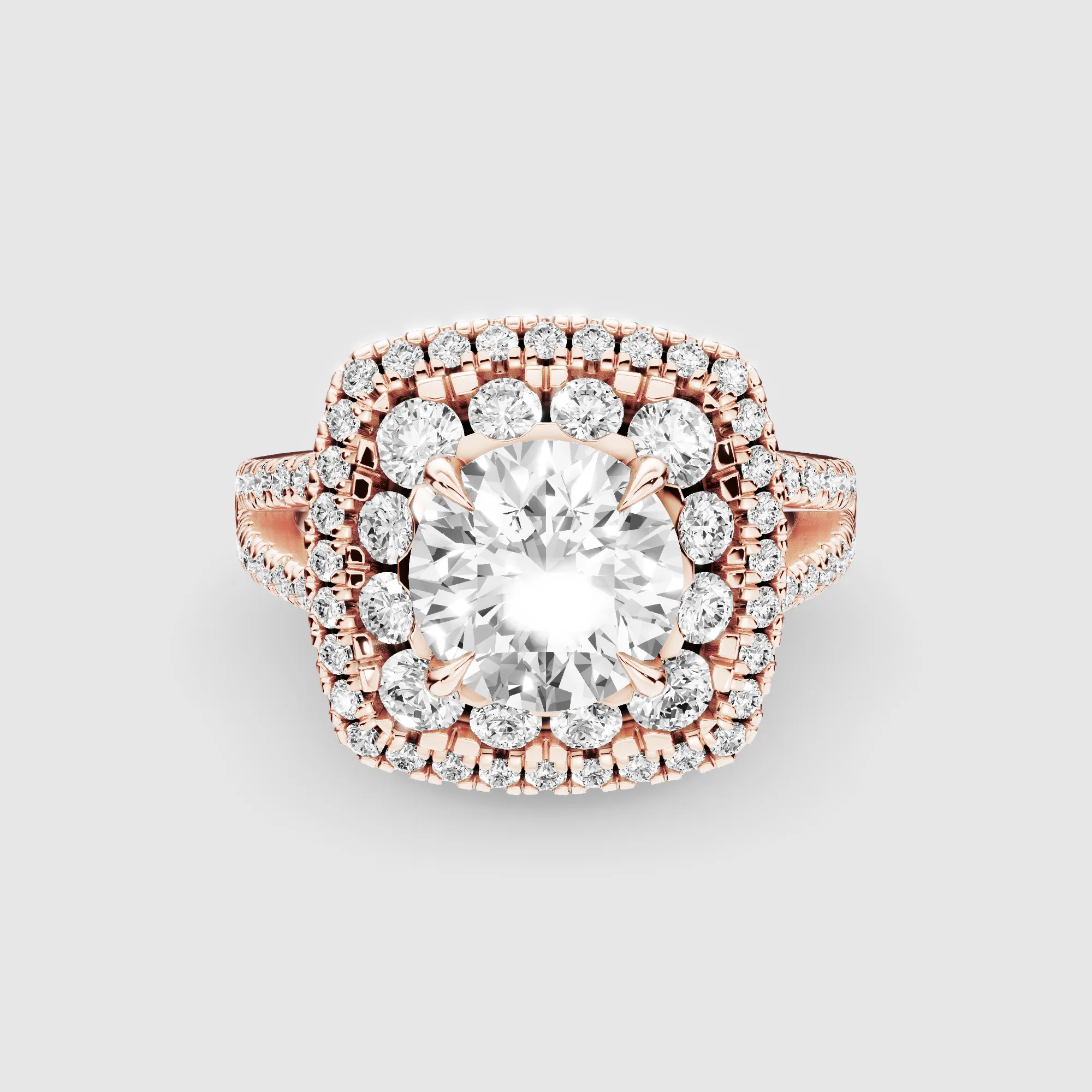Majestic Halo Lab Grown Solitaire Diamond Ring-Round