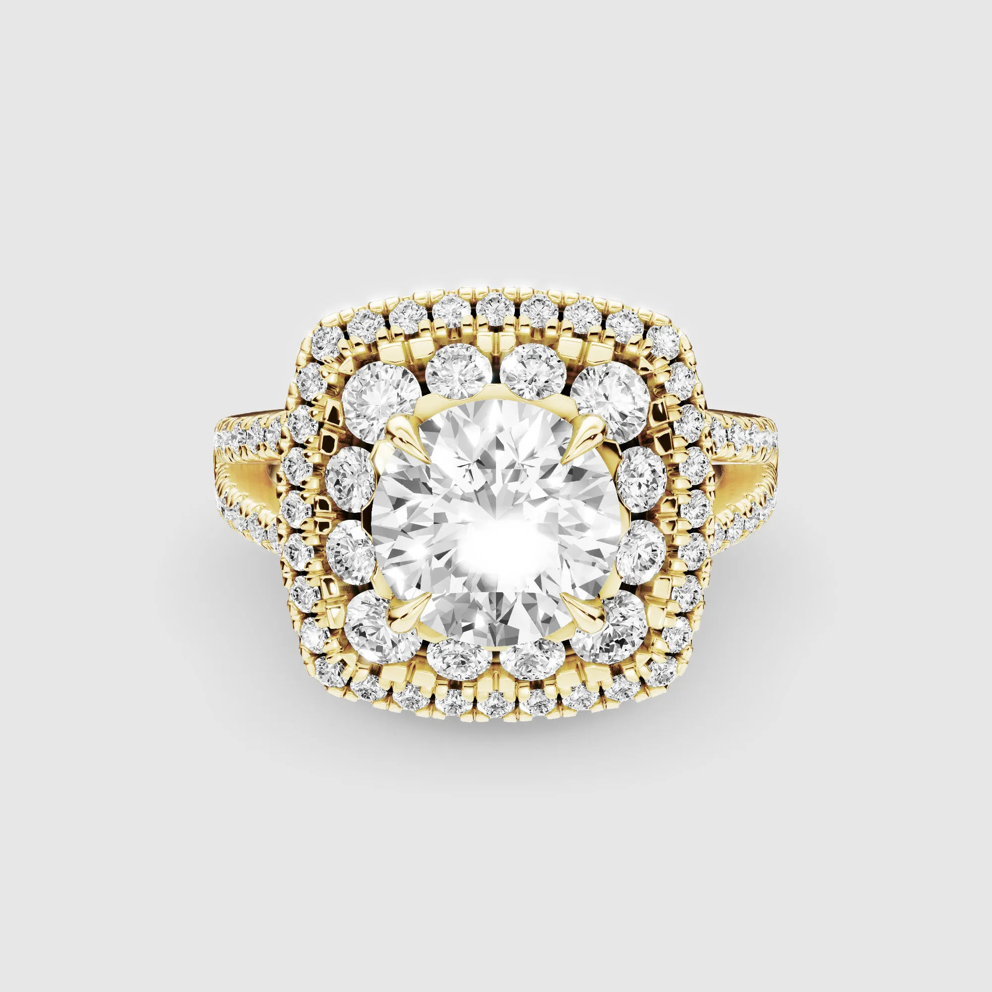 Majestic Halo Lab Grown Solitaire Diamond Ring-Round