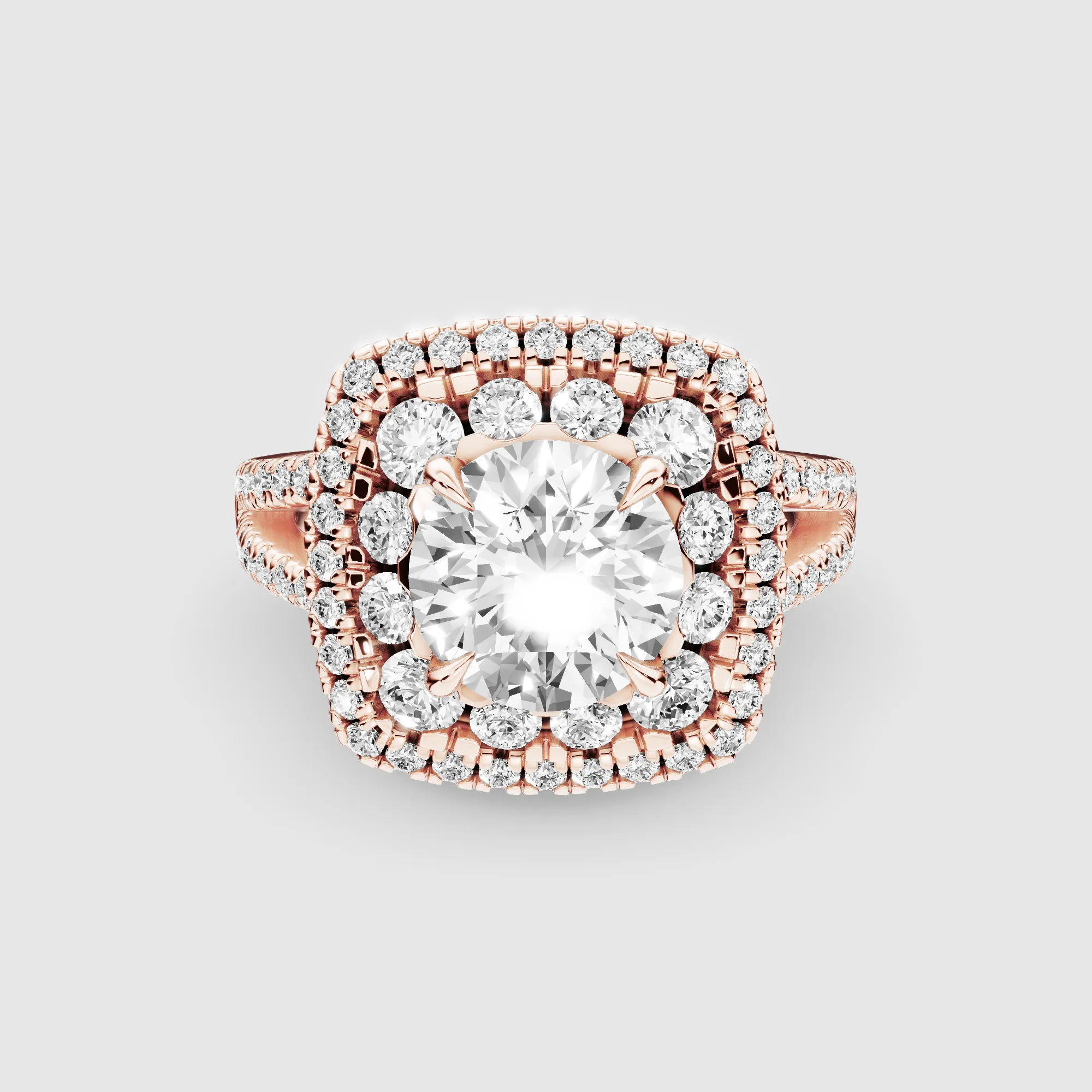 Majestic Halo Lab Grown Solitaire Diamond Ring-Round