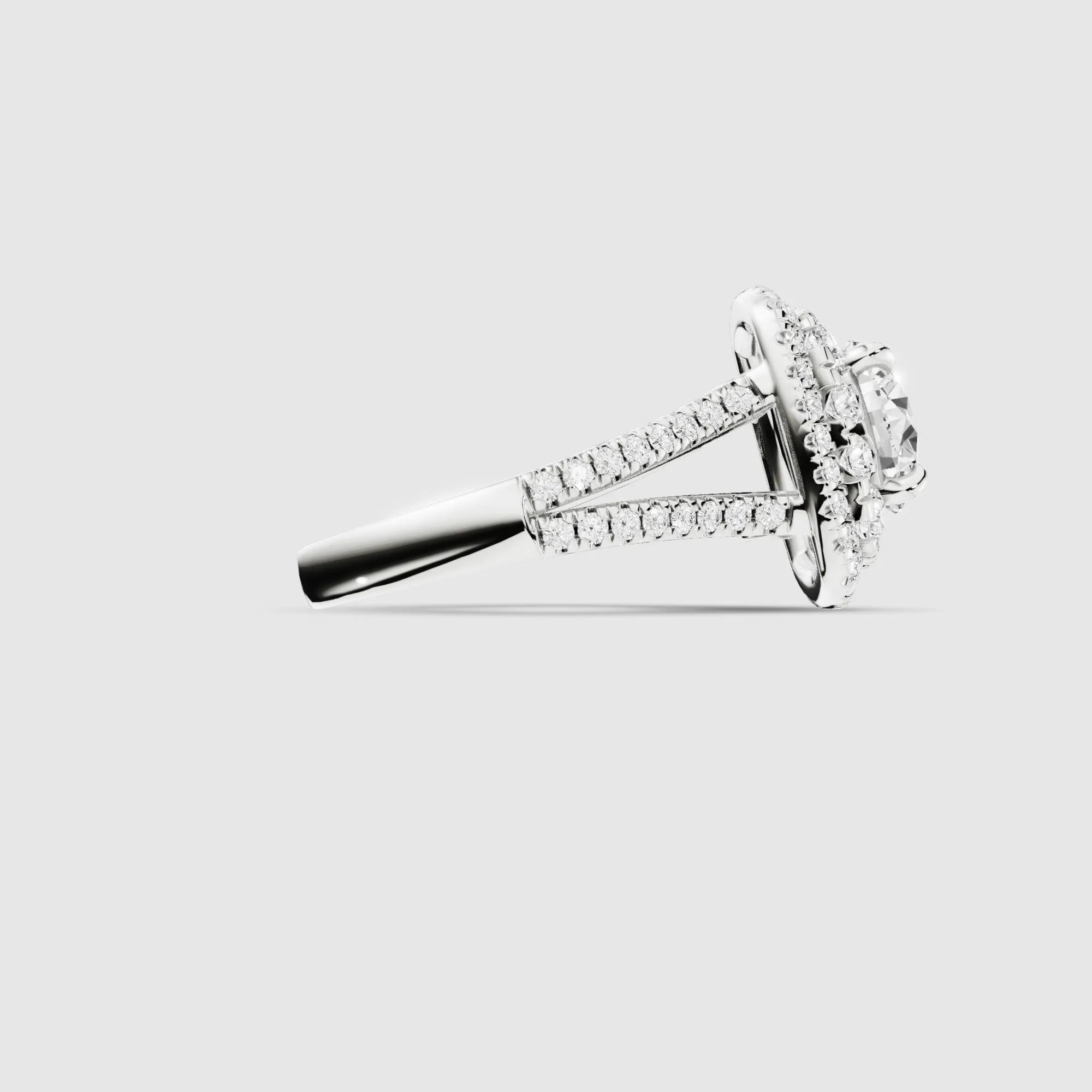 Majestic Halo Lab Grown Solitaire Diamond Ring-Round