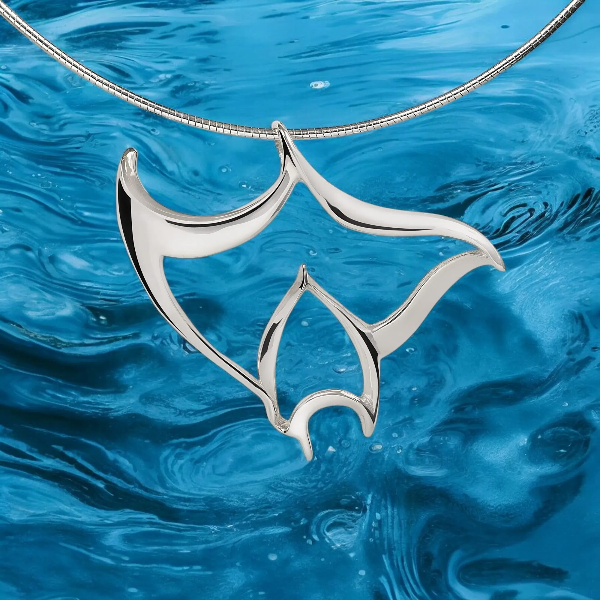 Manta Ray Necklaces for Women- Stingray Necklace Sterling Silver- Stingray Jewelry, Scuba Diving Jewelry, Ocean Inspired Fine Jewelry