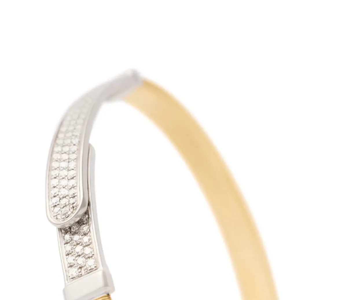 Marco Bicego 18K Gold Masai Coil Diamond Pavé Bangle Bracelet
