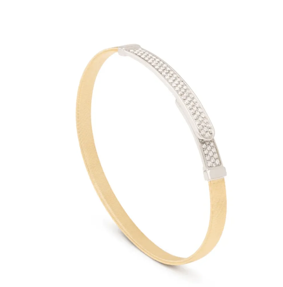 Marco Bicego 18K Gold Masai Coil Diamond Pavé Bangle Bracelet
