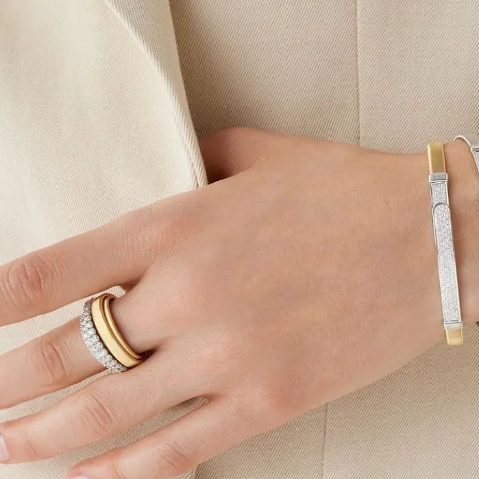 Marco Bicego 18K Gold Masai Coil Diamond Pavé Bangle Bracelet