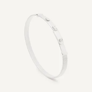 Marco Bicego Masai 18k White Gold and Diamonds Thin Bangle Bracelet