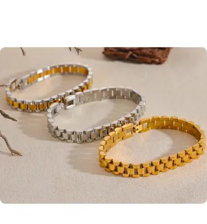 Marco Watch Strap Bracelet - 18K Gold Coated