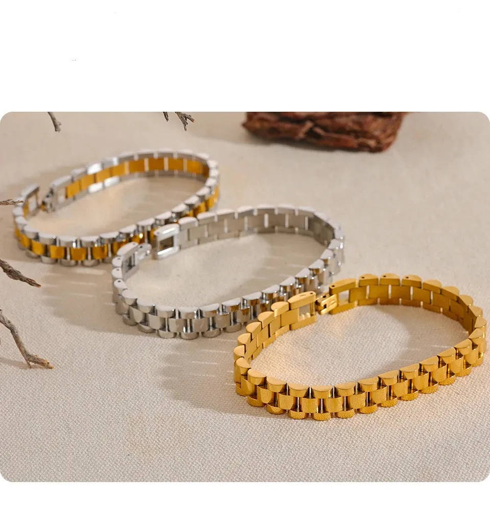 Marco Watch Strap Bracelet - 18K Gold Coated