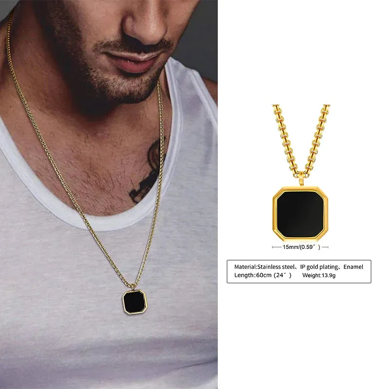 Men Pendant Necklce Geometric,Tiger's Eye Stone Necklace Lapis Lazuli Stone Pendant