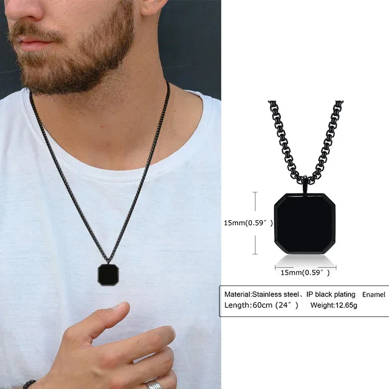 Men Pendant Necklce Geometric,Tiger's Eye Stone Necklace Lapis Lazuli Stone Pendant