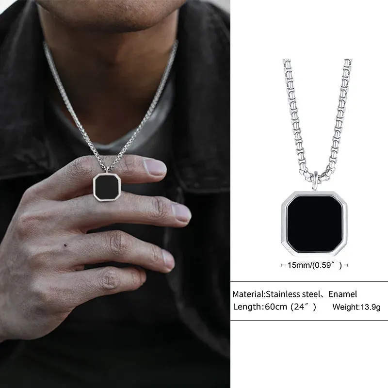 Men Pendant Necklce Geometric,Tiger's Eye Stone Necklace Lapis Lazuli Stone Pendant