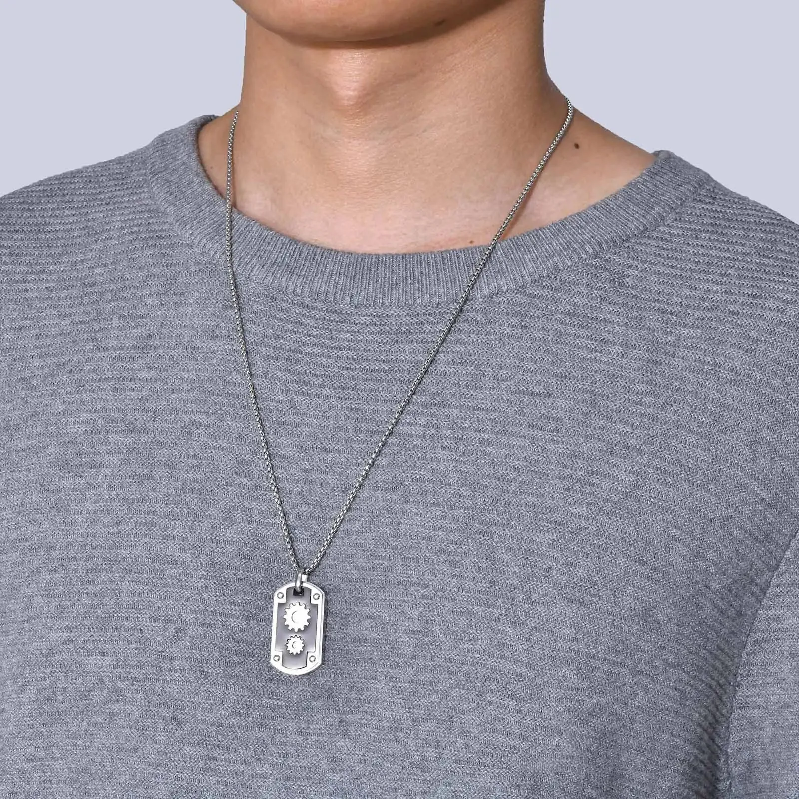 Mens Thick Dog Tag Necklaces Birthday Gifts