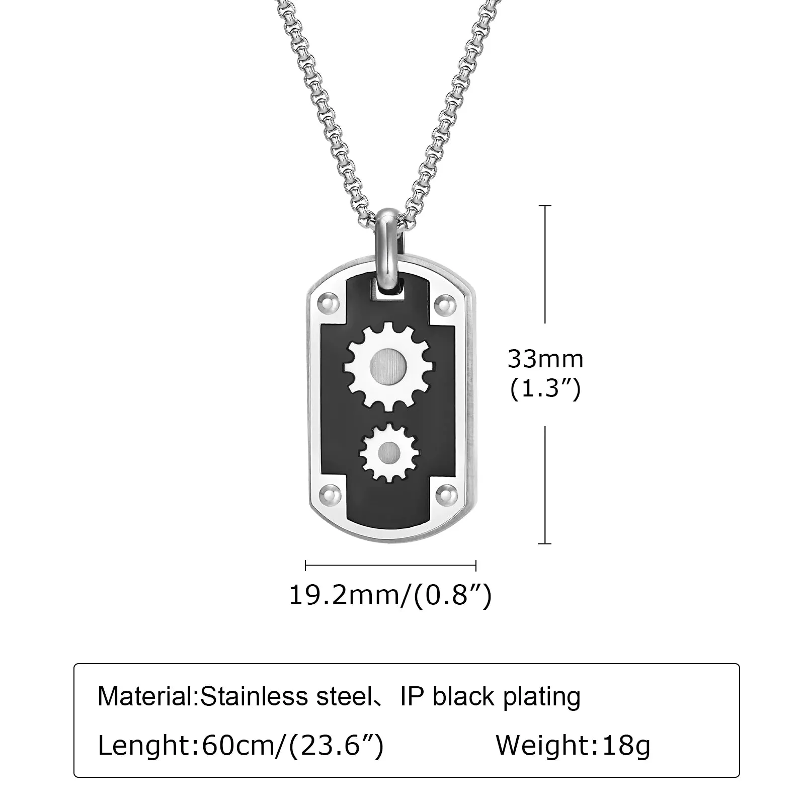 Mens Thick Dog Tag Necklaces Birthday Gifts