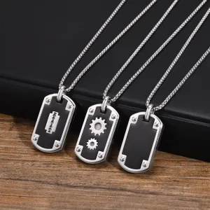 Mens Thick Dog Tag Necklaces Birthday Gifts
