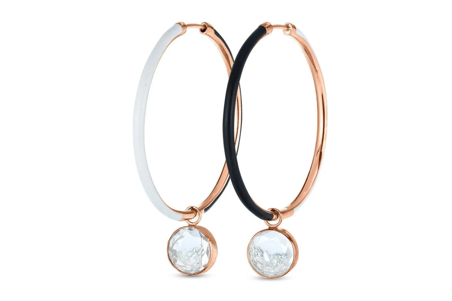 Mismatched Diamond Hoops