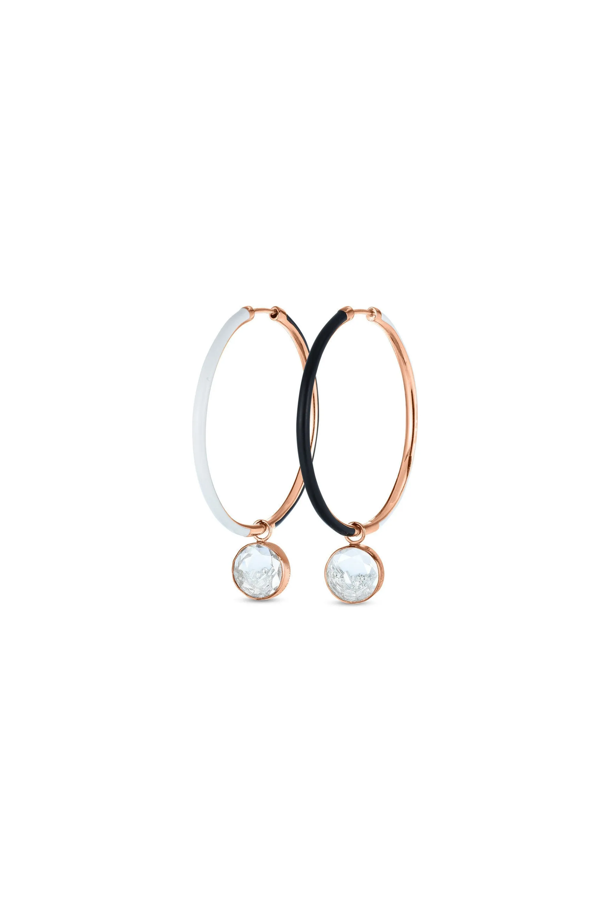 Mismatched Diamond Hoops