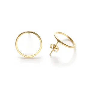 Modern Gold Circle Studs