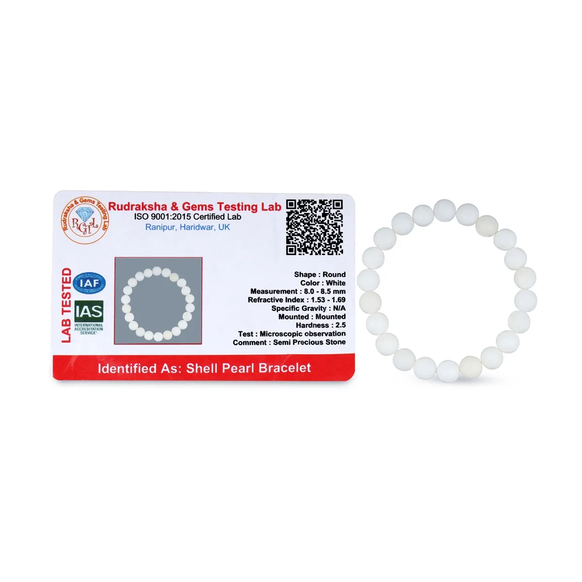 Mother Of Pearl Bracelet - 2.5 Inches | Gem Bracelet/ Stone Jewellery for Men & Women