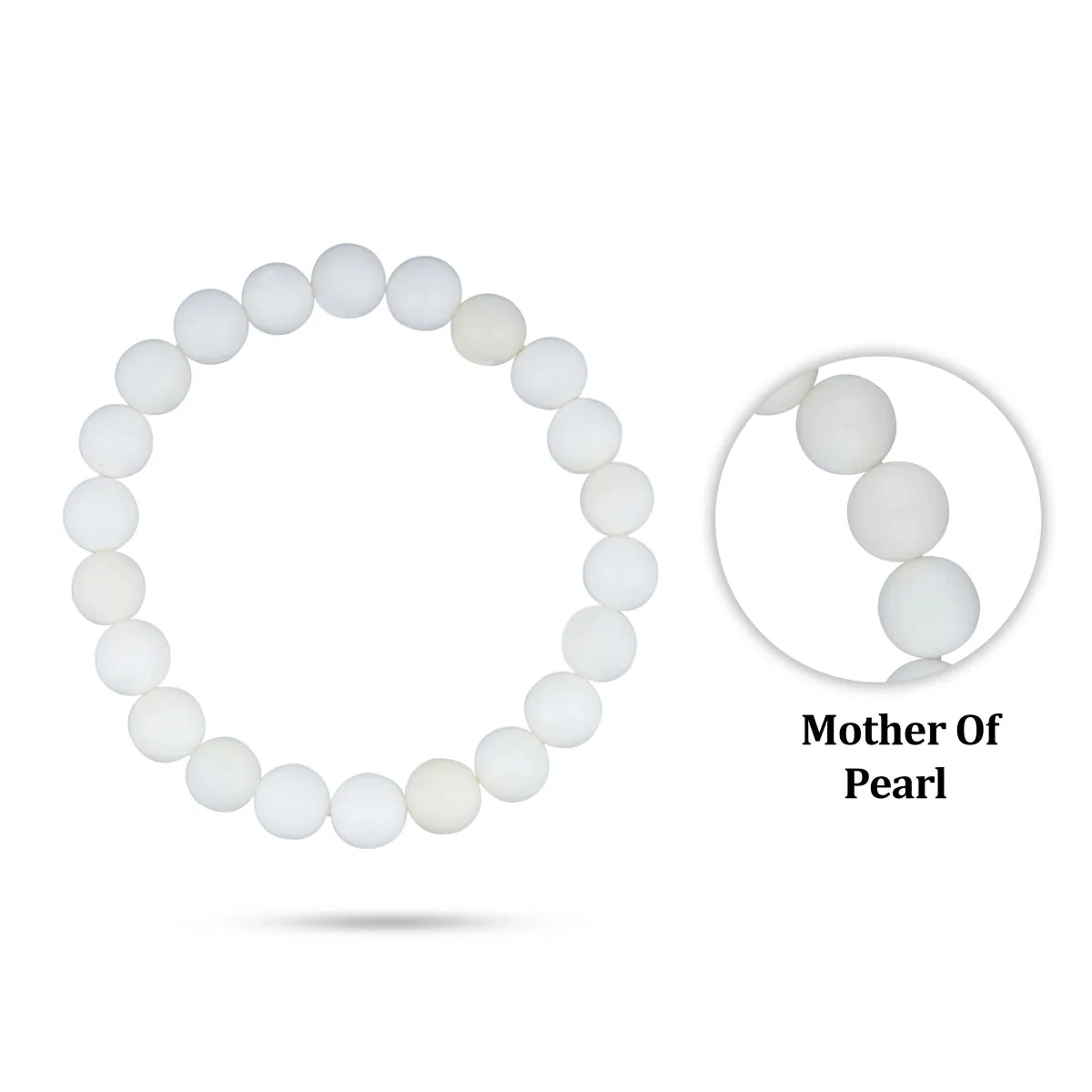Mother Of Pearl Bracelet - 2.5 Inches | Gem Bracelet/ Stone Jewellery for Men & Women