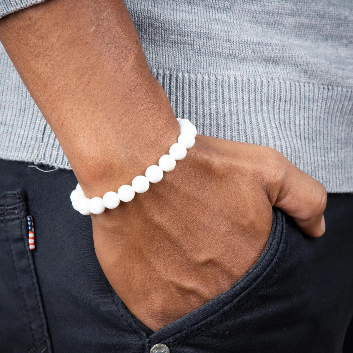 Mother Of Pearl Bracelet - 2.5 Inches | Gem Bracelet/ Stone Jewellery for Men & Women