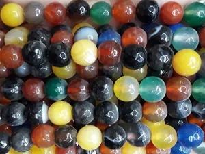 Multicolour 2 Circular Semi Precious Agate Stones