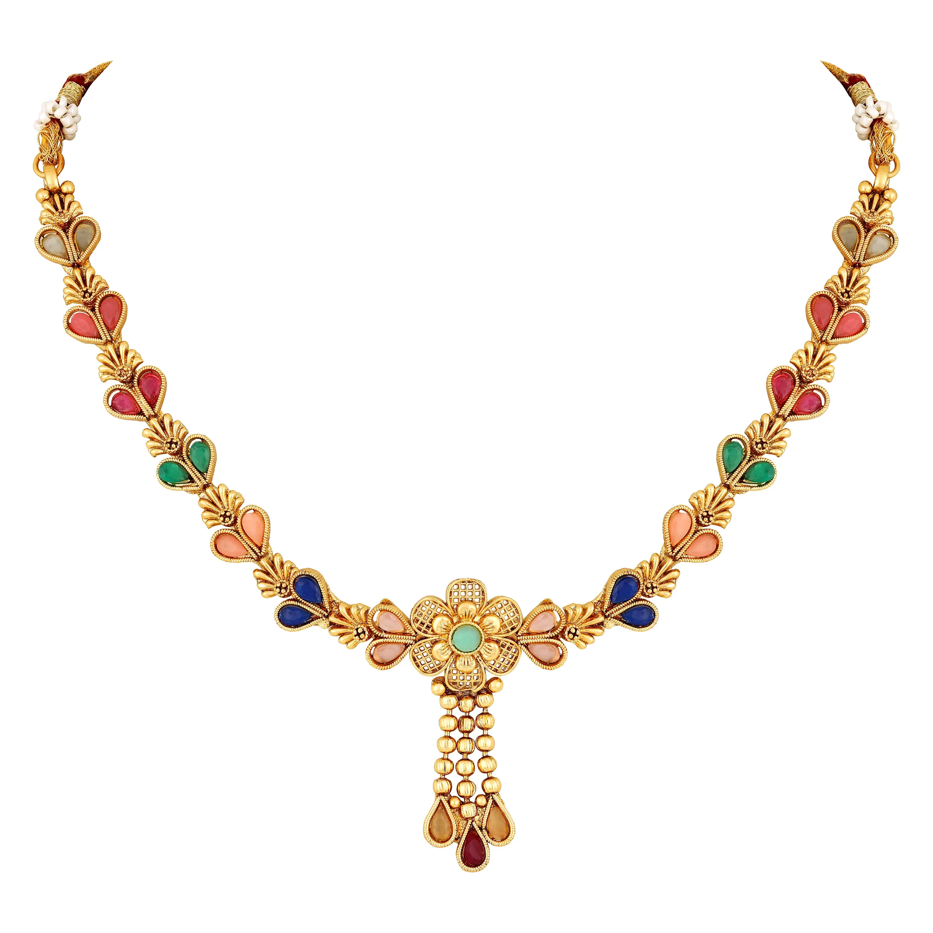 Multicolour Floral Necklace Set