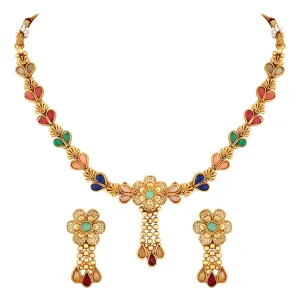 Multicolour Floral Necklace Set