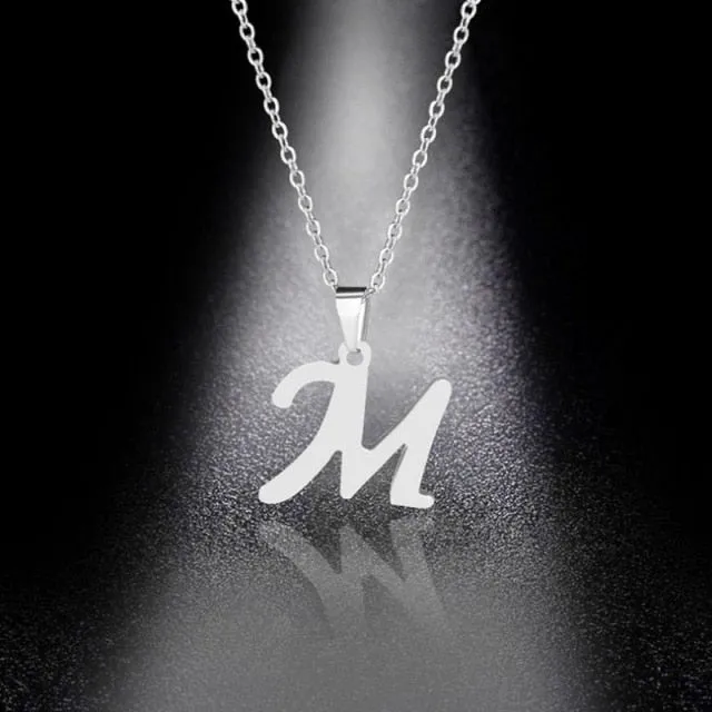 New Initial A-Z Letters Pendant Necklace