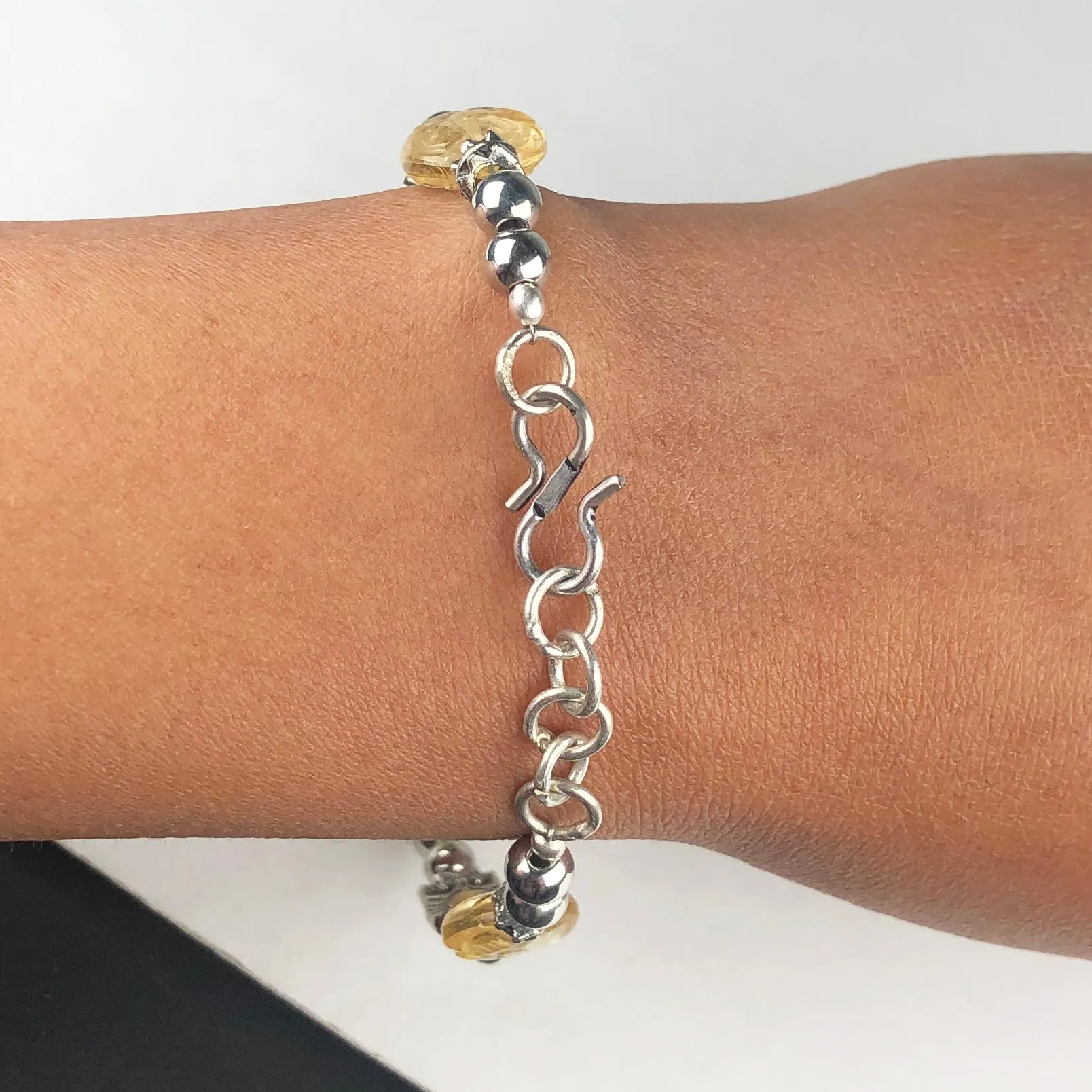 One of a kind Yellow Citrine Healing Bracelet  Adjustable