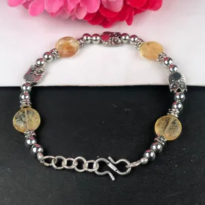 One of a kind Yellow Citrine Healing Bracelet  Adjustable