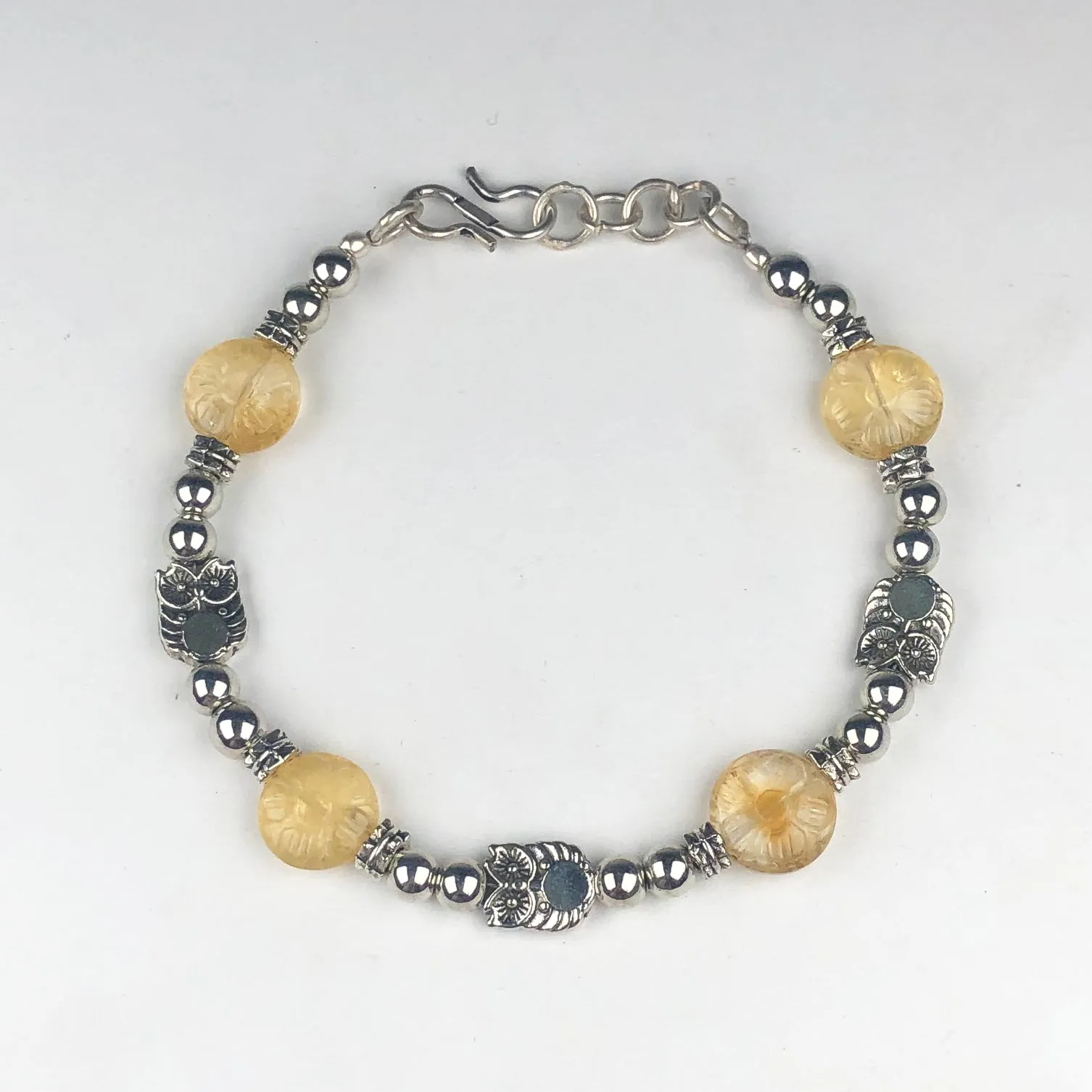 One of a kind Yellow Citrine Healing Bracelet  Adjustable
