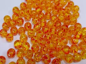 Orange Acrylic Ball Beads- 8 mm