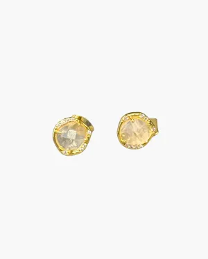 ORGANIC STONE STUD IN ROSE QUARTZ