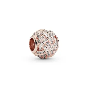 PANDORA Rose love knot charm with clear cubic zirconia
