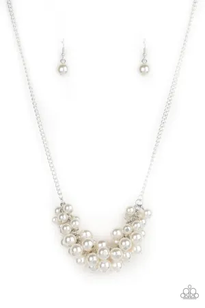 Paparazzi Necklace ~ Grandiose Glimmer - White