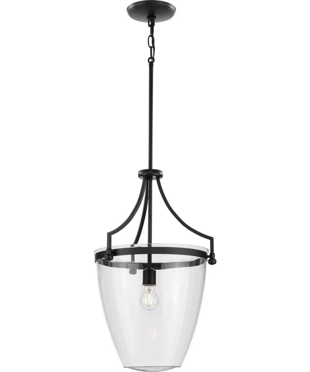 Parkhurst 1-Light New Traditional Clear Glass Pendant Light Matte Black