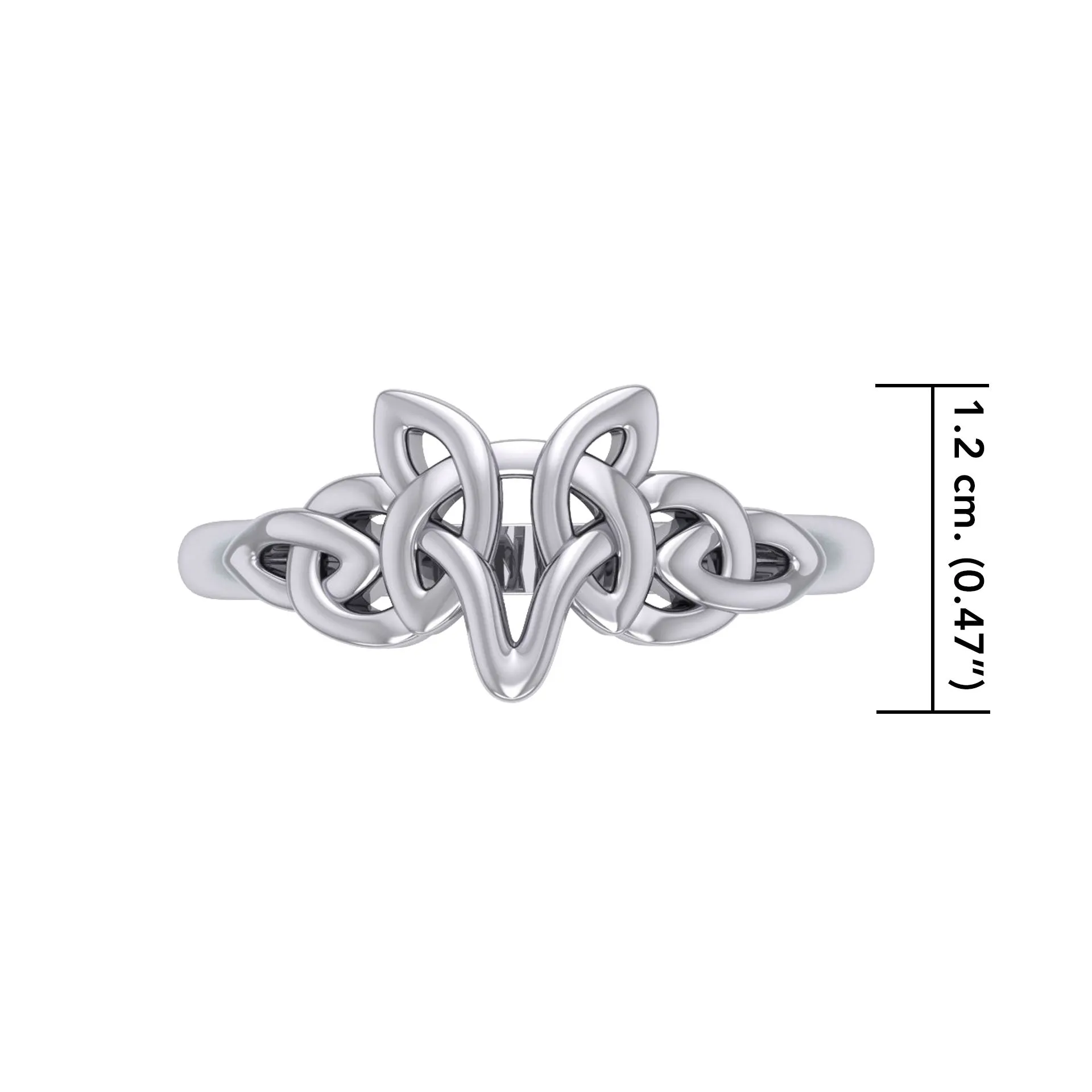 Peter Stone Jewelry Sterling Silver Celtic Wolf Ring - Majestic Symbolism and Craftsmanship for a Bold Statement TRI2419