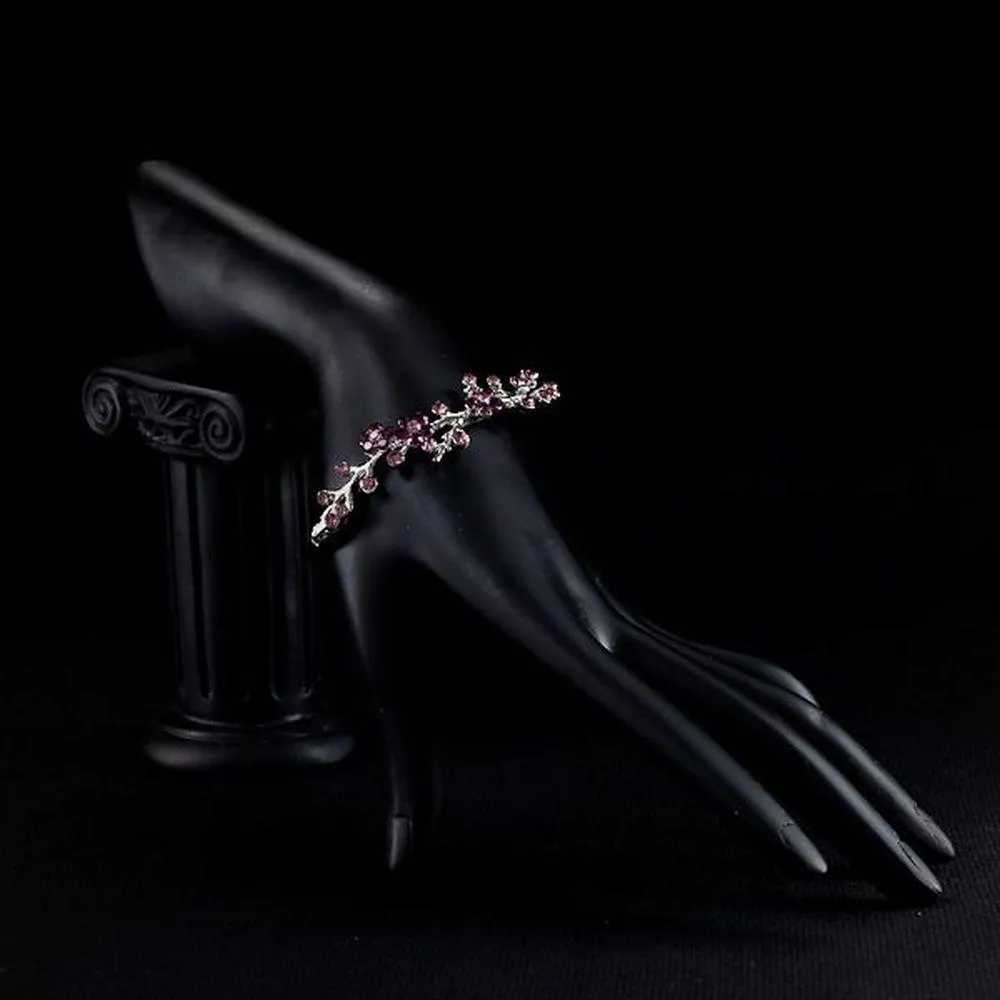 Purple Blossom Twig Bangle