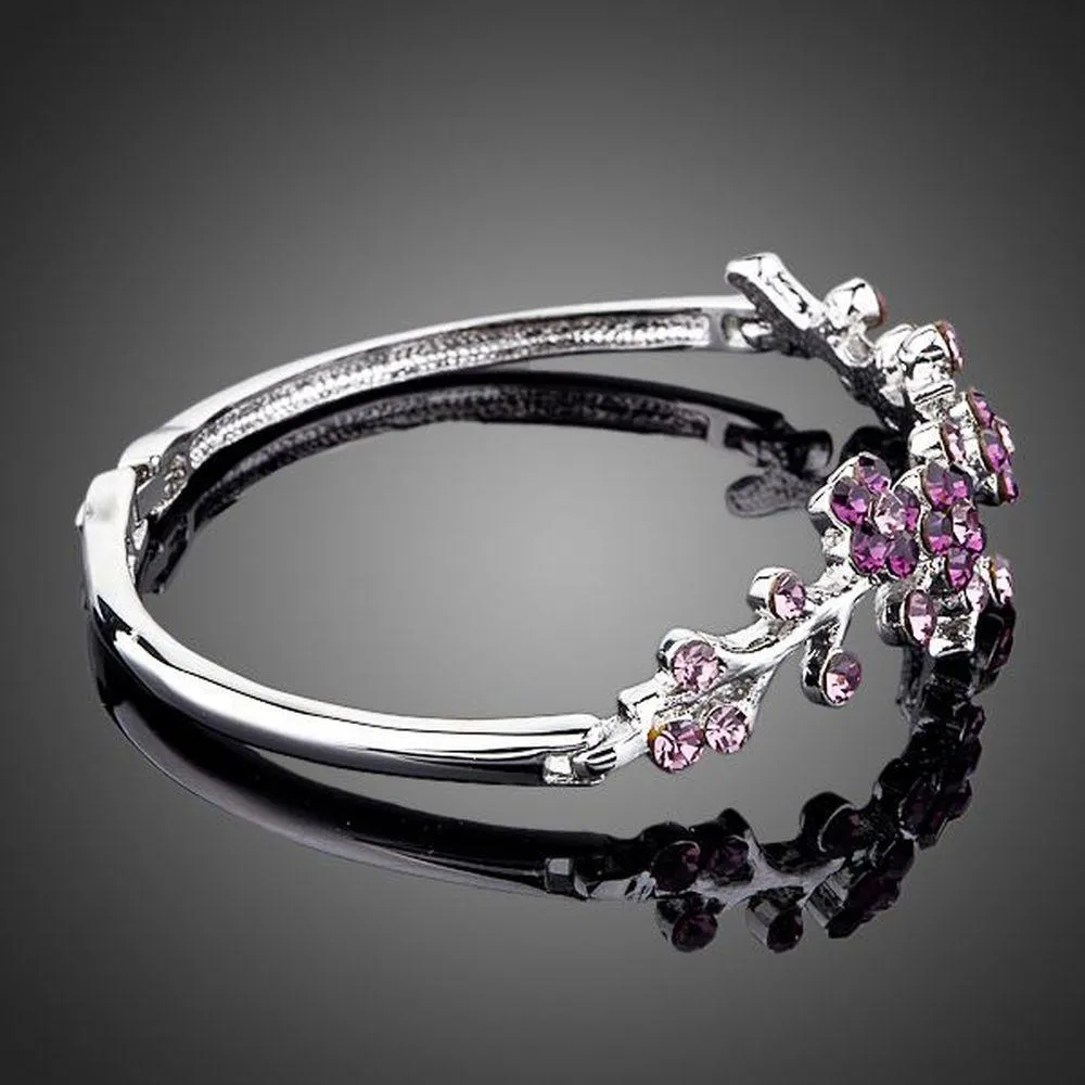 Purple Blossom Twig Bangle