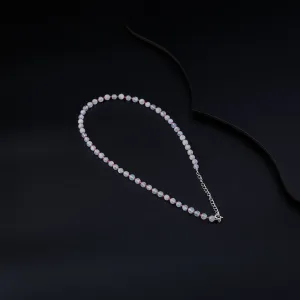 Rhodolite and Moonstone Silver Necklace