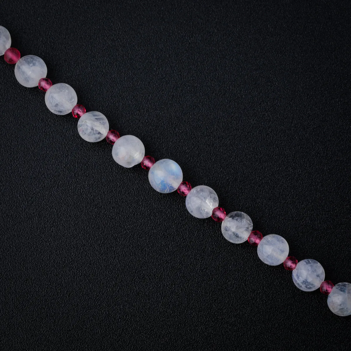 Rhodolite and Moonstone Silver Necklace