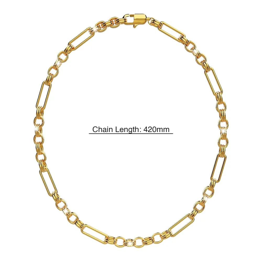 Roxanne Oval Link Paperclip Chain Gold Necklace