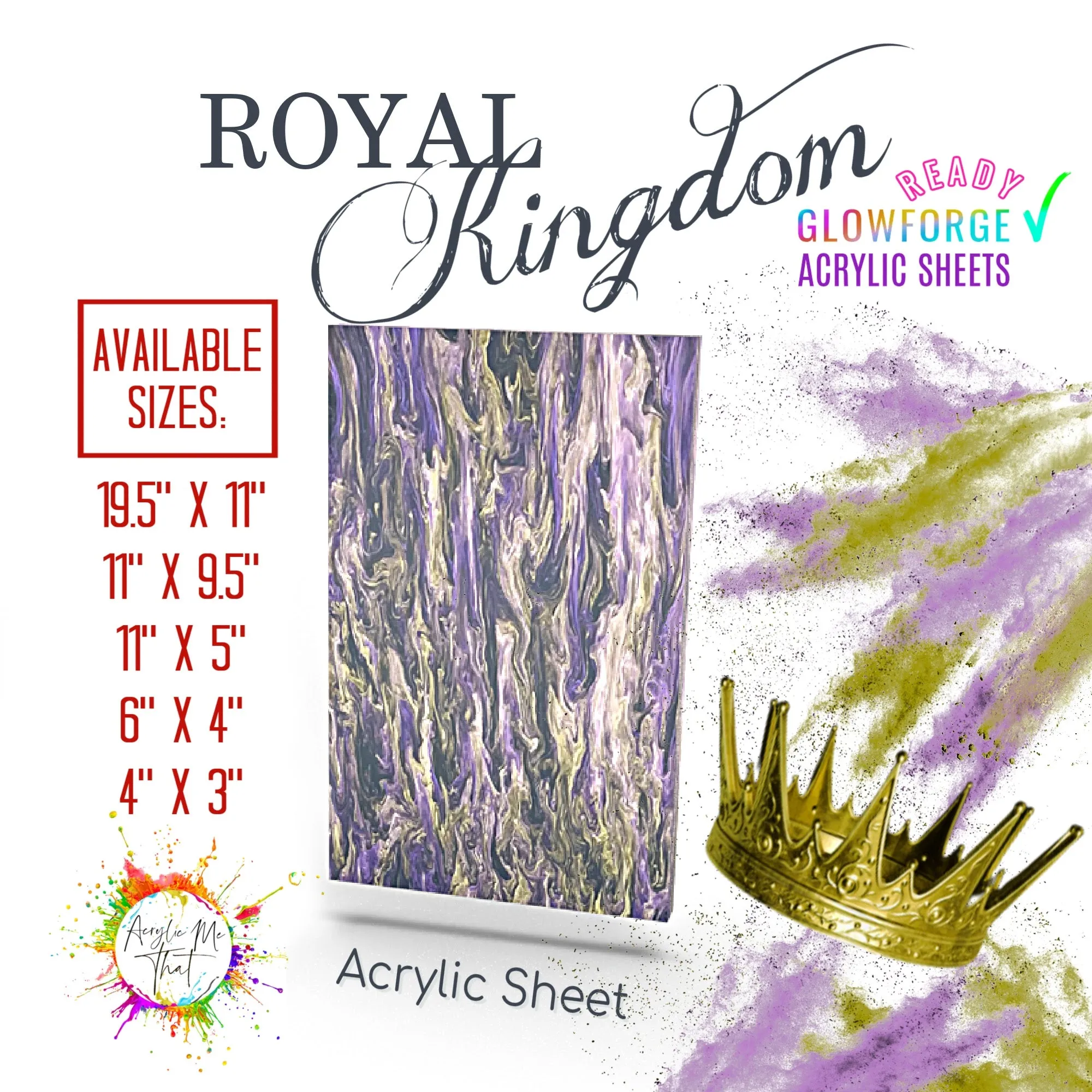 Royal Kingdom Shimmer Marble Pattern Acrylic Sheet