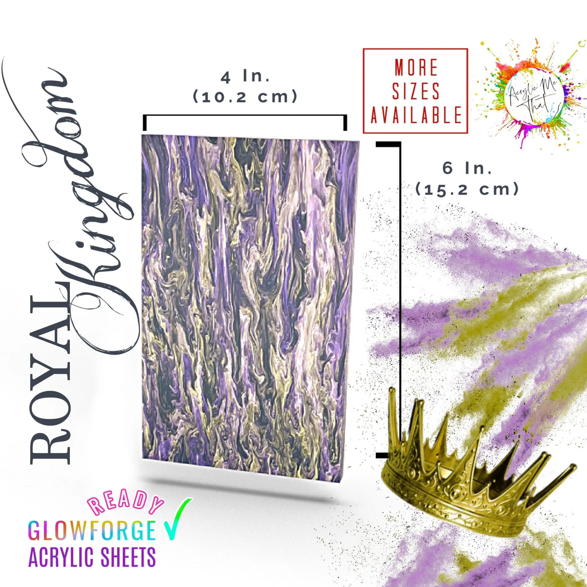 Royal Kingdom Shimmer Marble Pattern Acrylic Sheet