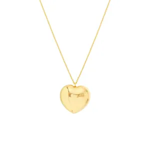 Royal Rounded Puffy Heart Pendant Necklace