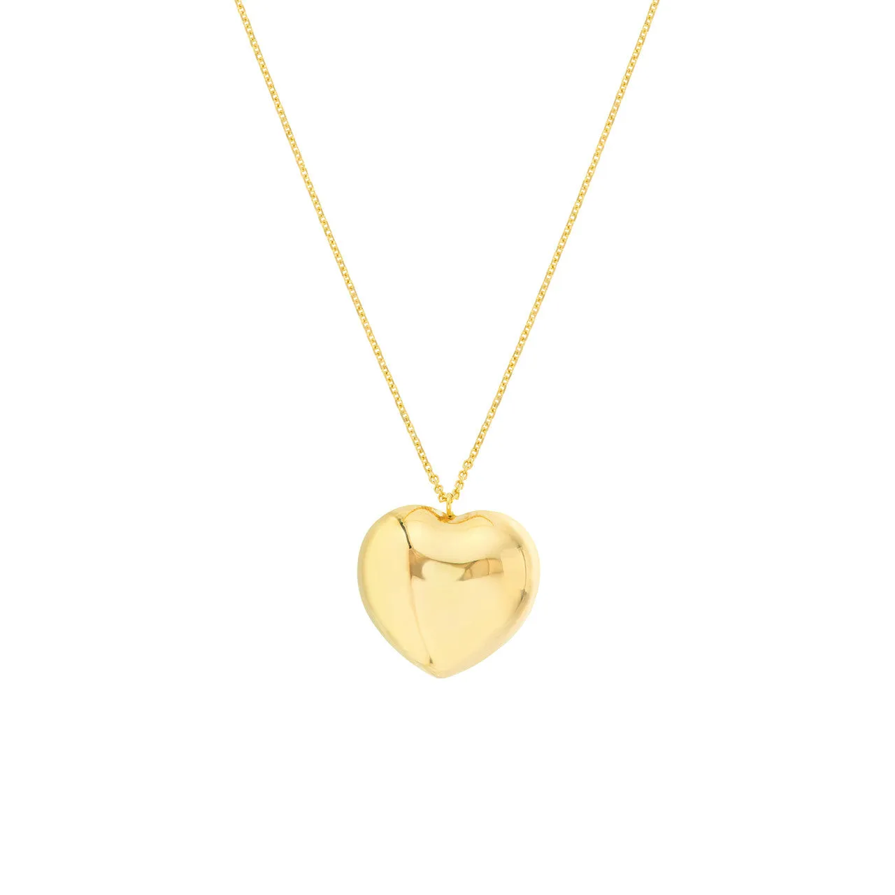 Royal Rounded Puffy Heart Pendant Necklace
