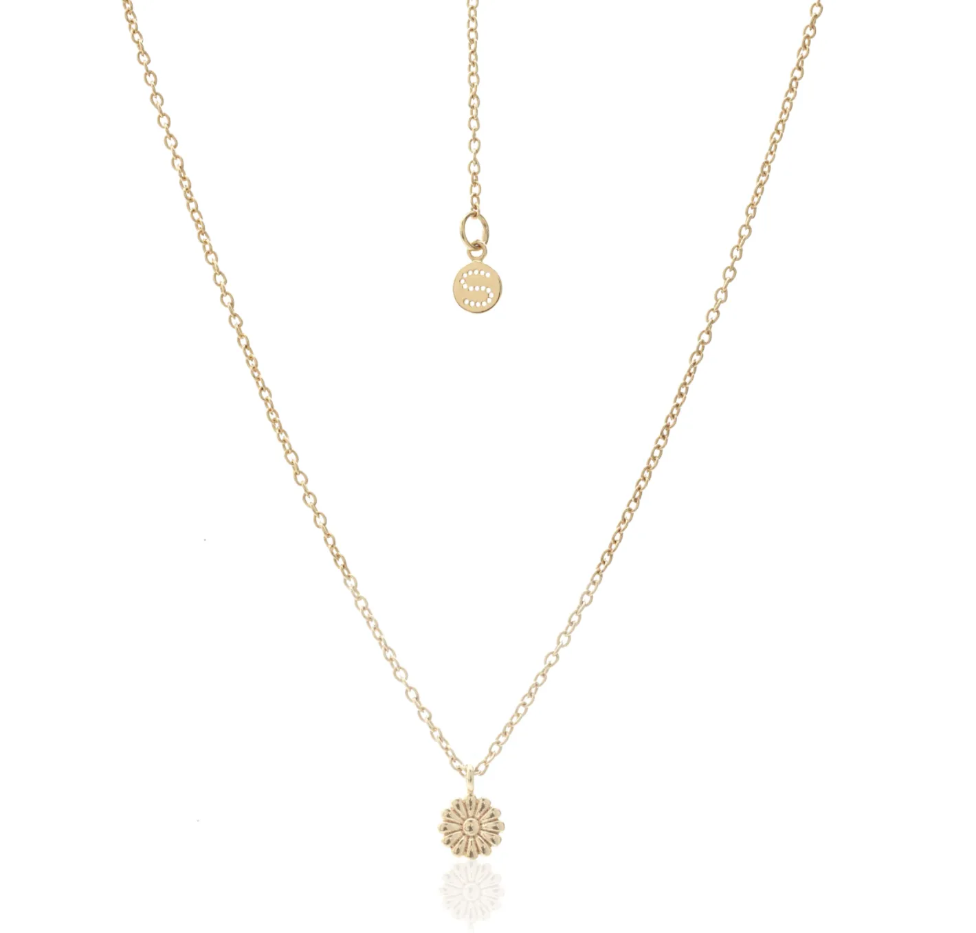 Silk & Steel Superfine Daisy Necklace - Gold