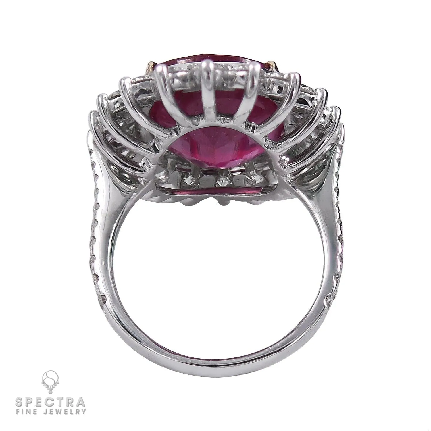 Spectra Fine Jewelry 12.63 ct. Oval Ruby Diamond Cocktail Engagement Ring