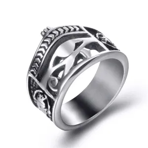 Stainless Steel Egyptian Eye of Horus Vintage Ring Men’s Jewelry