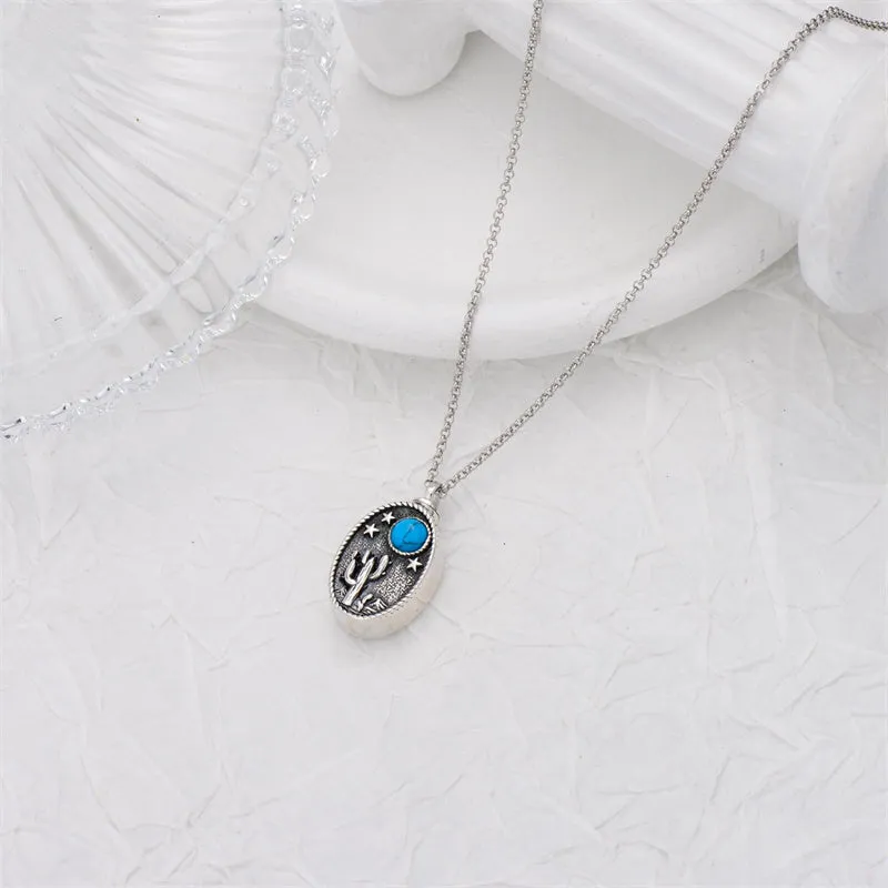 Sterling Silver Cactus Urn Necklaces for Ashes